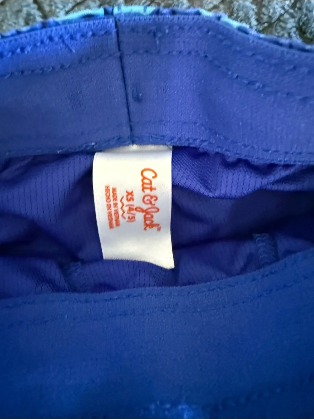 Cat & Jack Boy’s Blue Wave Swim Trunks with Palm Patch - XS (4/5)